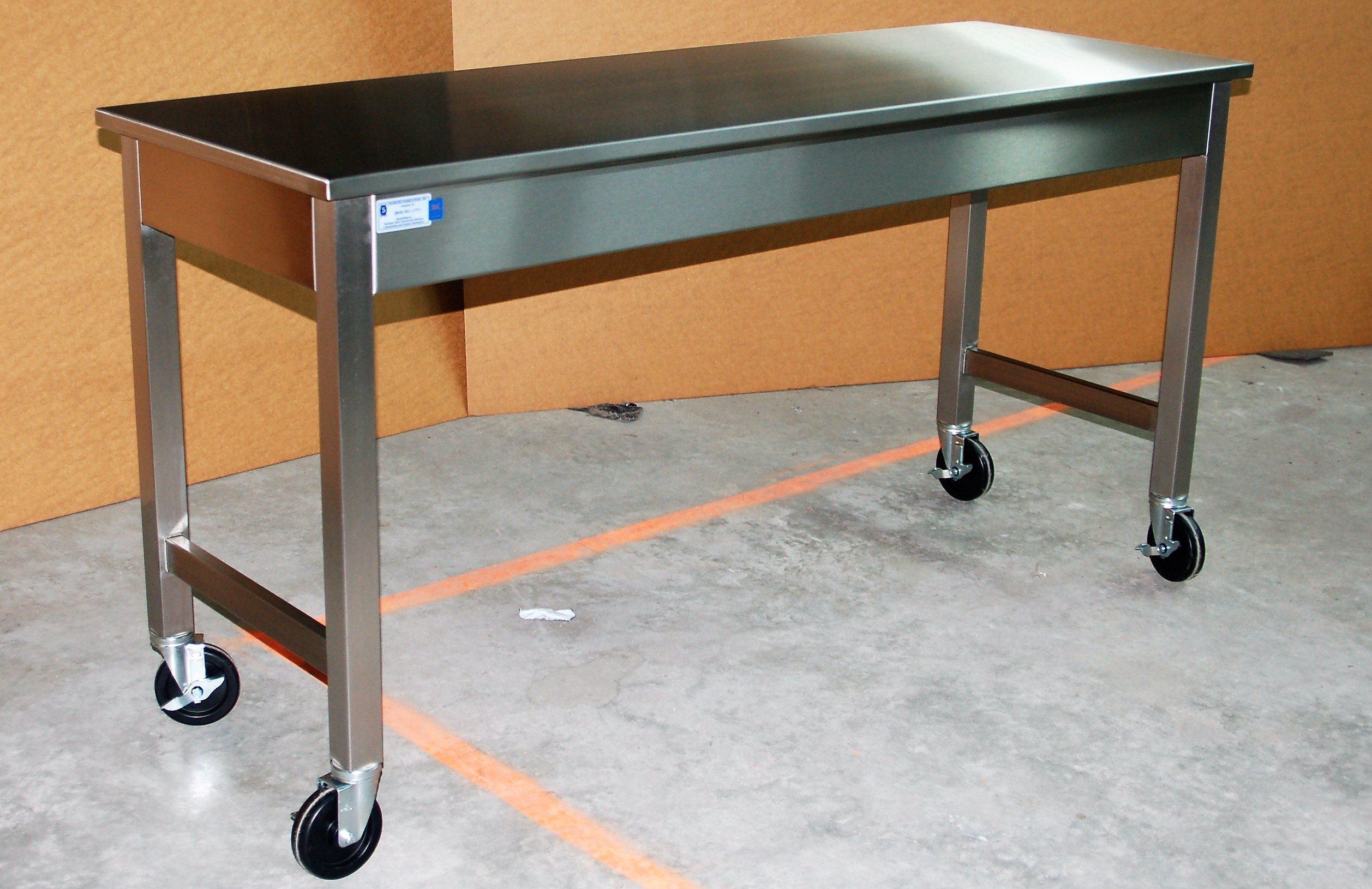 Custom Stainless Steel Mobile Table Standing Height