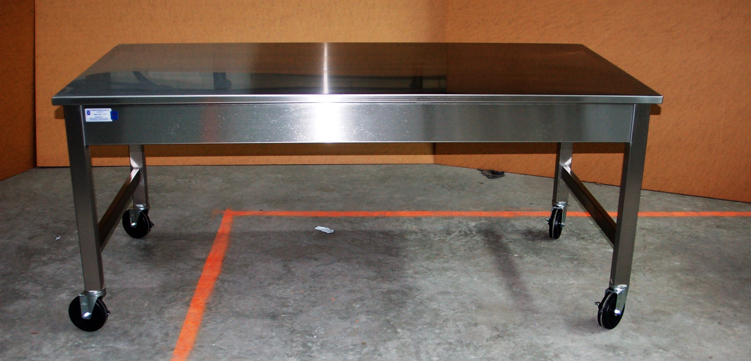 Custom Stainless Steel Mobile Tables Sitting and Standing Height